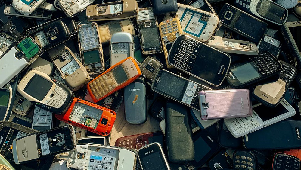 Many Discarded Mobile Phones