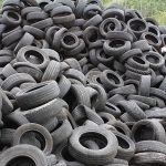 A pile of used tyres