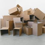 A pile of cardboard boxes