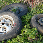 Discarded vehicle tyres awaiting responsible tyre disposal in Adelaide